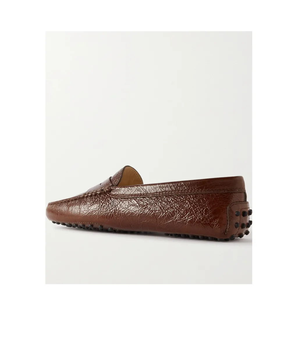 Pleated Bright-Faced Flat Shoes