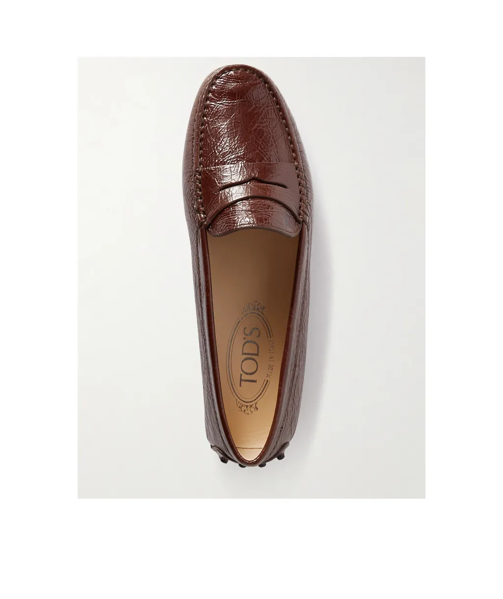 Pleated Bright-Faced Flat Shoes