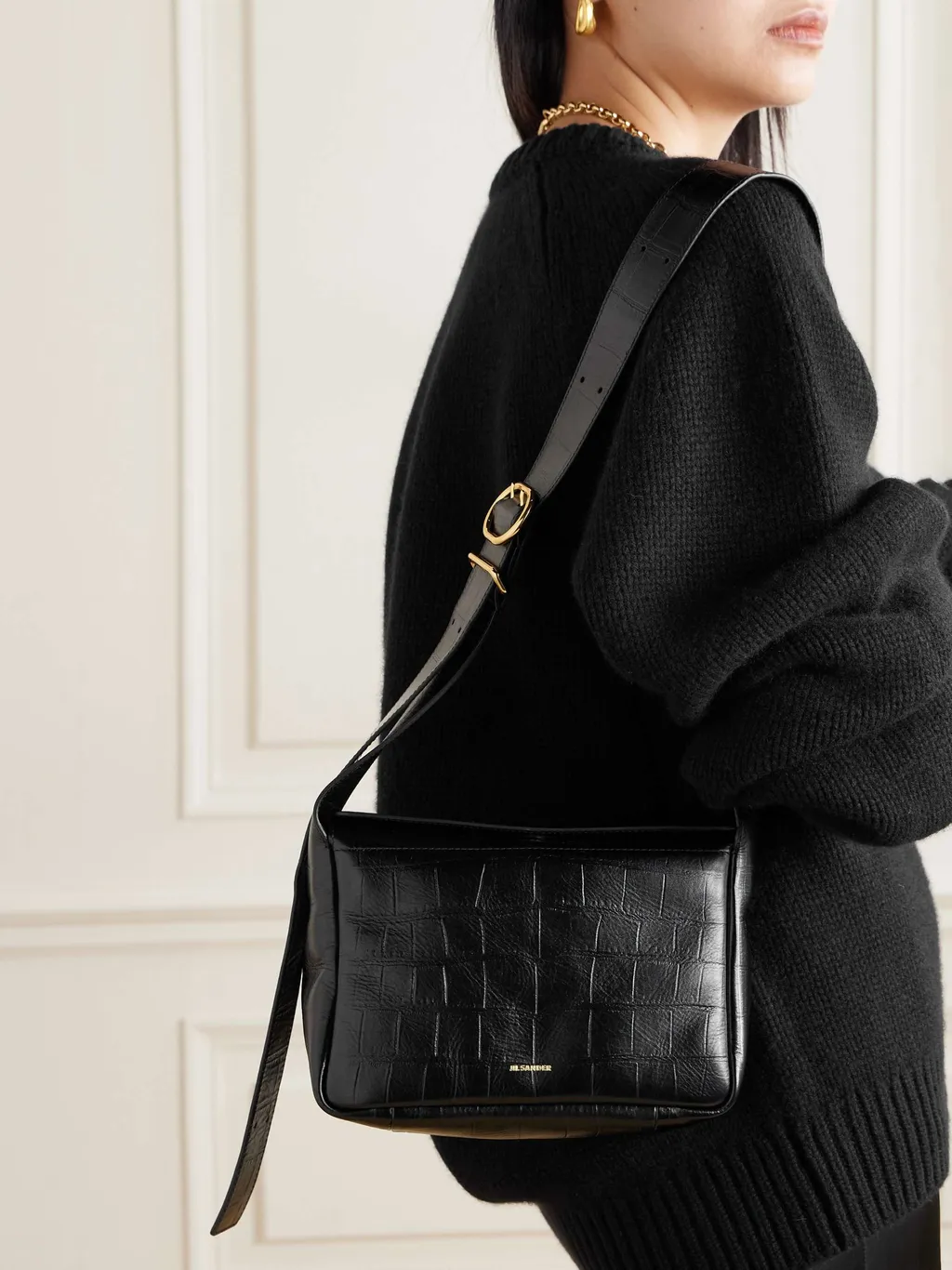 Jil Sander Embossed Messenger Bag