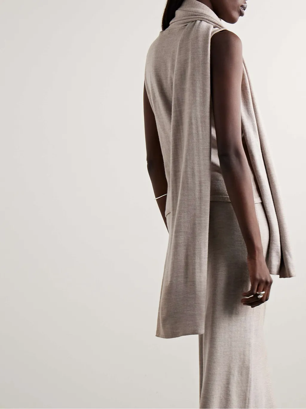 Sleeveless High-Neck Knitted Top