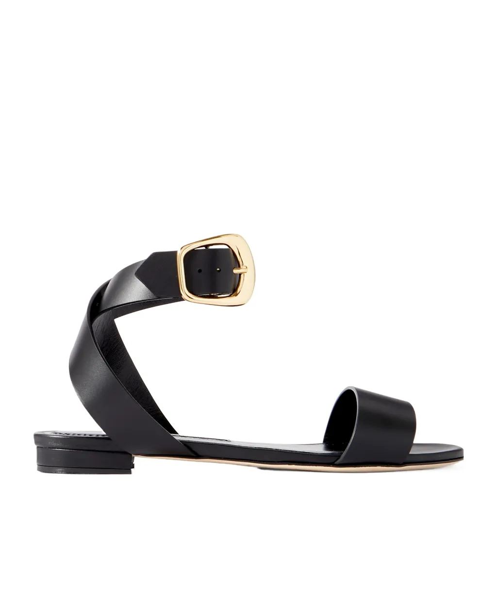 Buckle Ankle Strap Flat-Soled Sandals