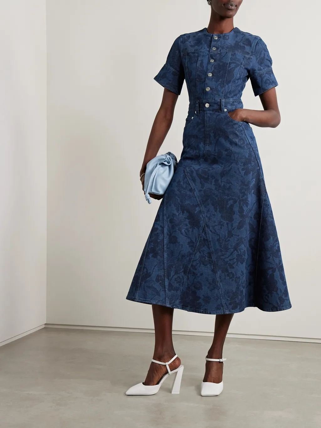 Round-Collar Short-Sleeve Dress