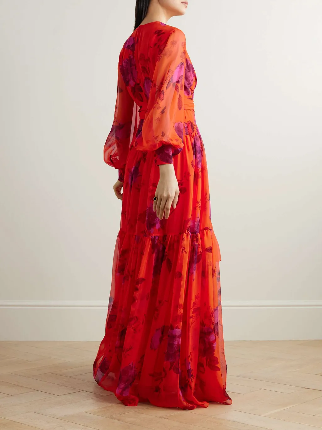 V-Neck Long-Sleeved Dress