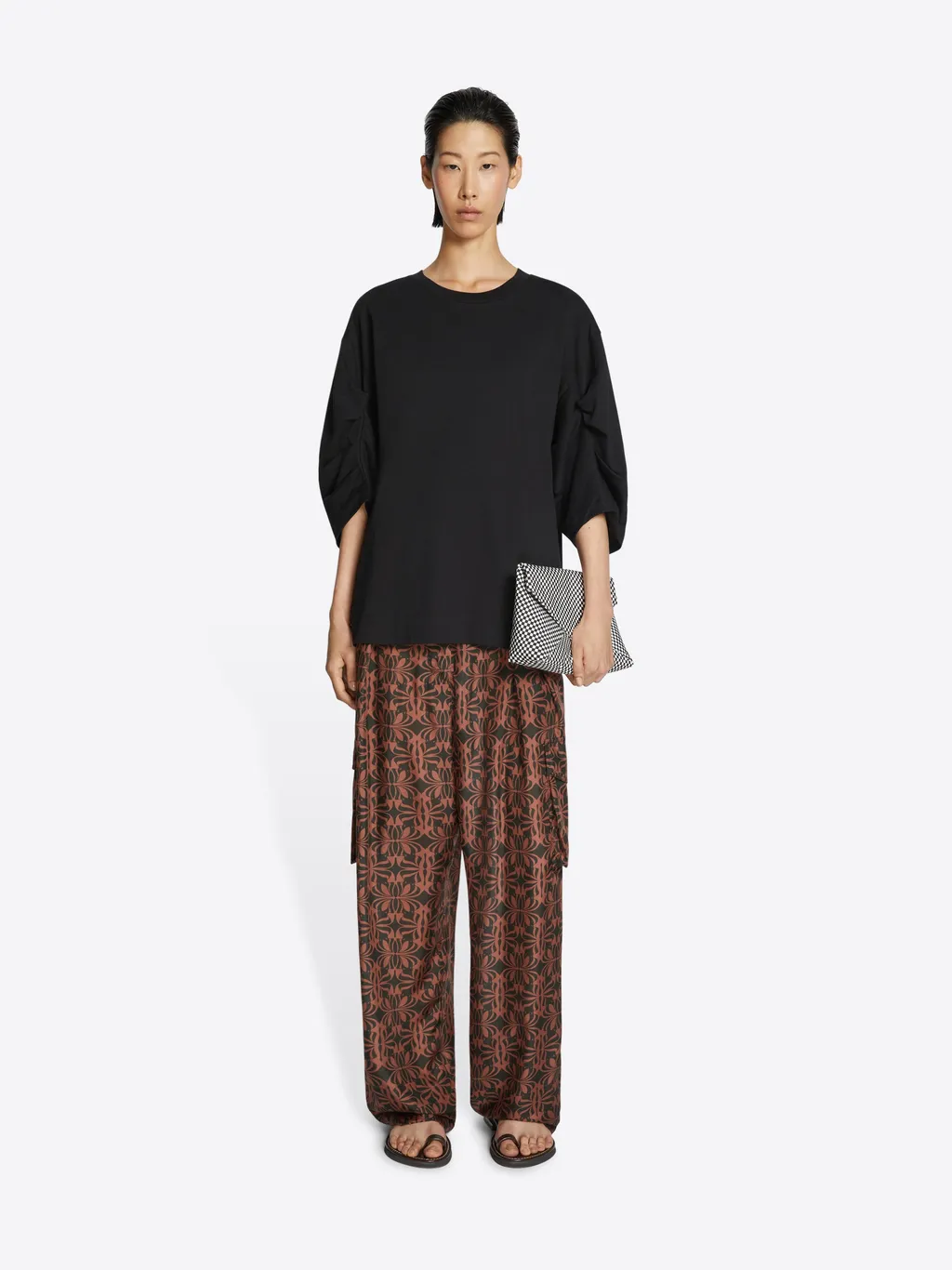 Dries Van Noten Pattern Printed Satin Cargo Pants