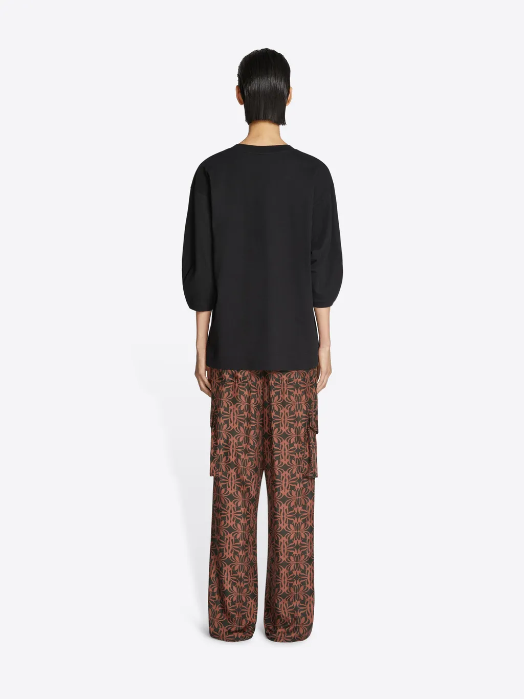 Dries Van Noten Pattern Printed Satin Cargo Pants