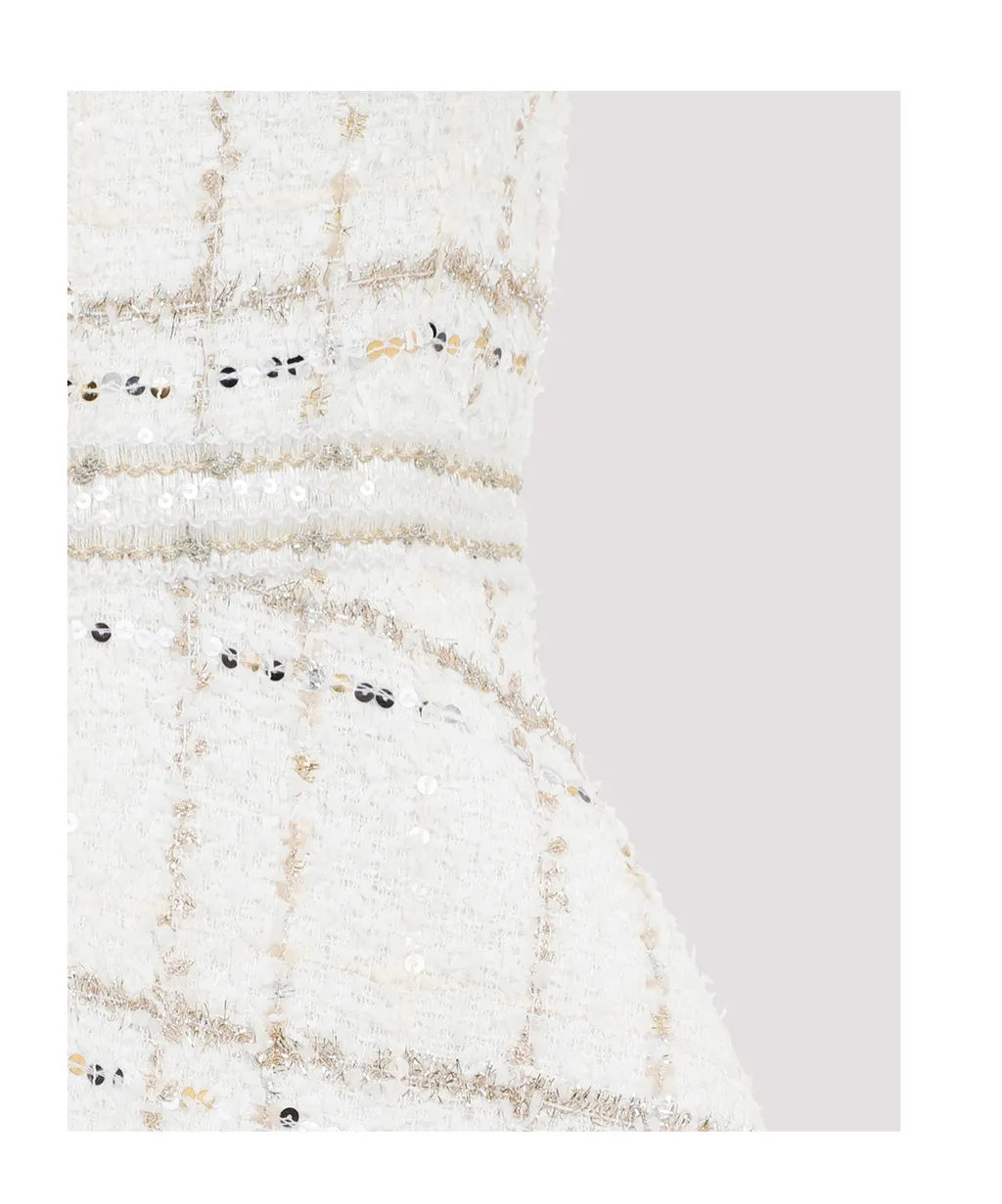 Flared Bouclé Mini Dress