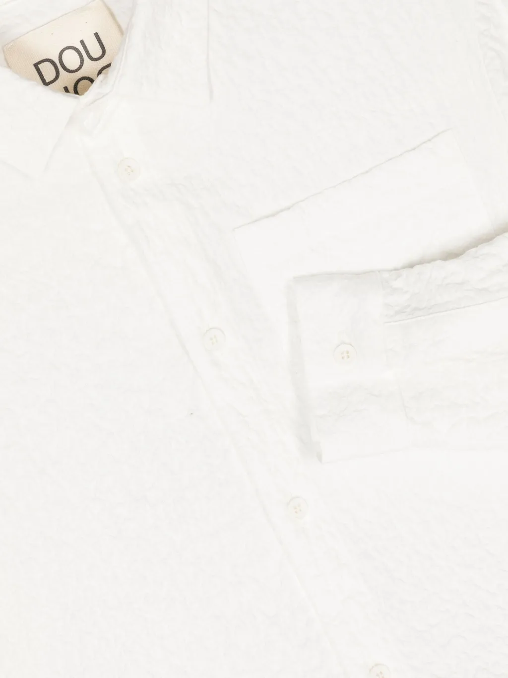 Douuod Kids Seersucker Curved Hem Shirt
