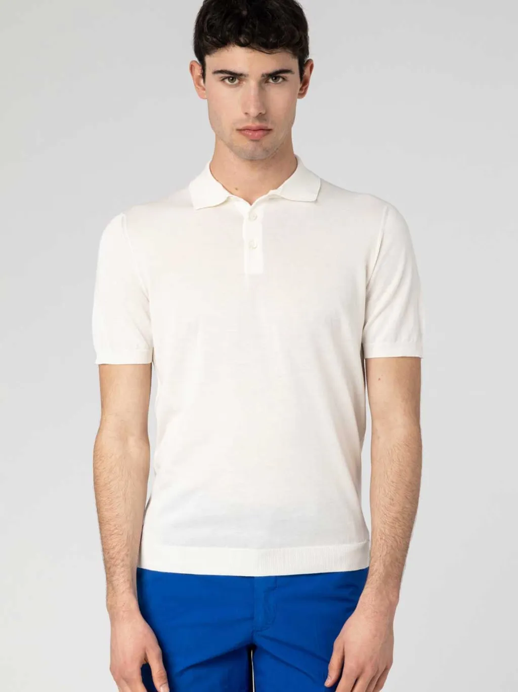Short-Sleeved Cotton Polo Shirt