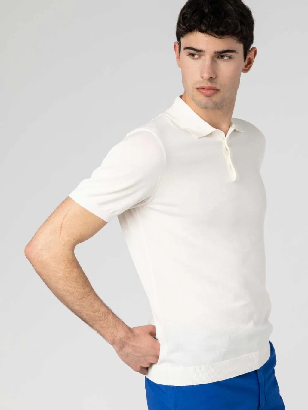 Short-Sleeved Cotton Polo Shirt