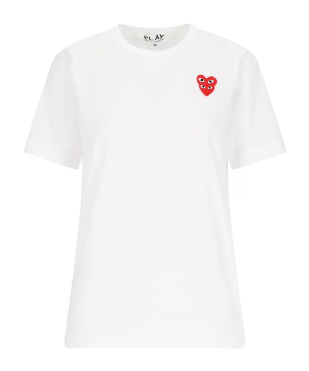 Comme Des GarÇOns Play Double Heart Crewneck T-Shirt