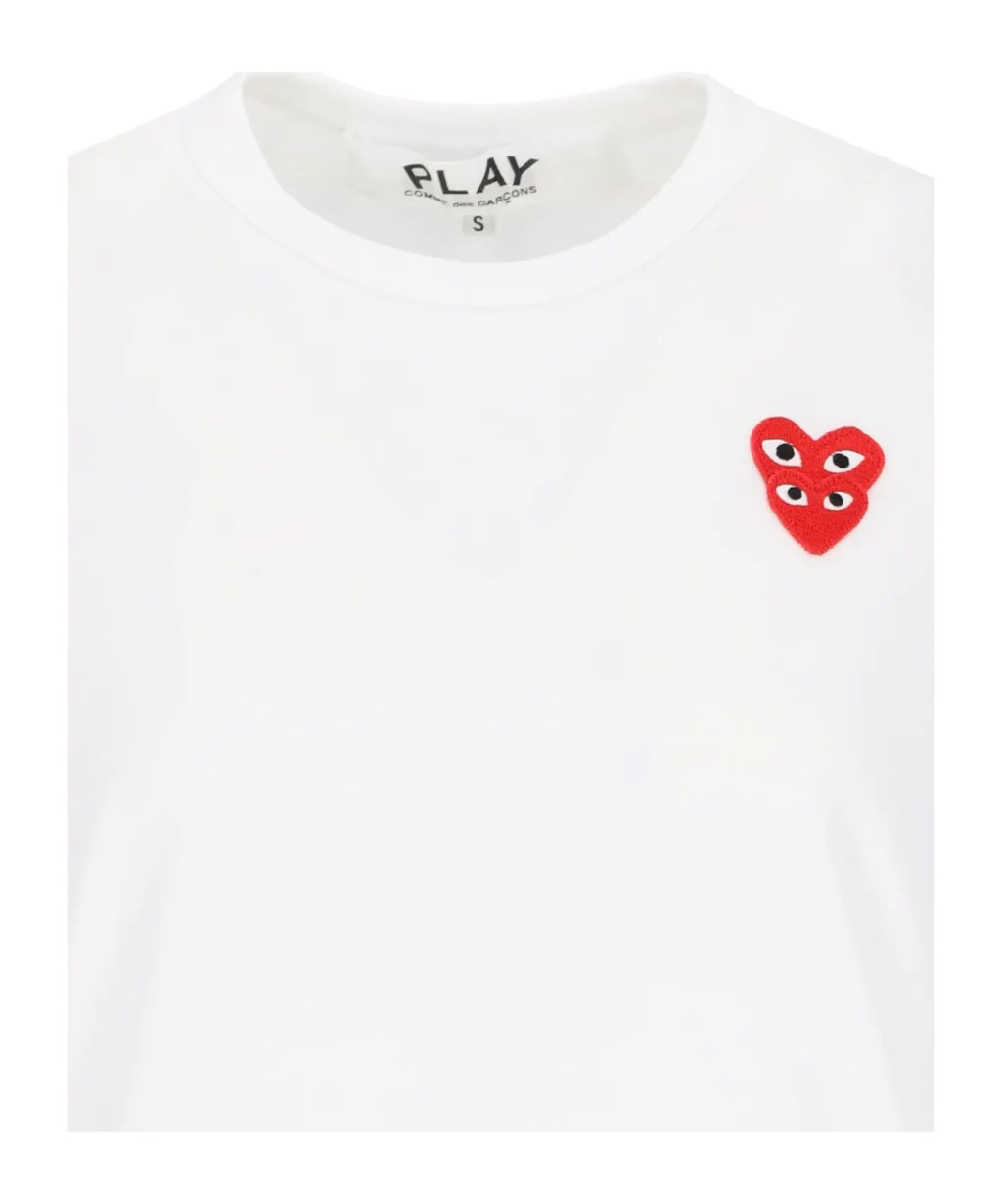 Comme Des GarÇOns Play Double Heart Crewneck T-Shirt