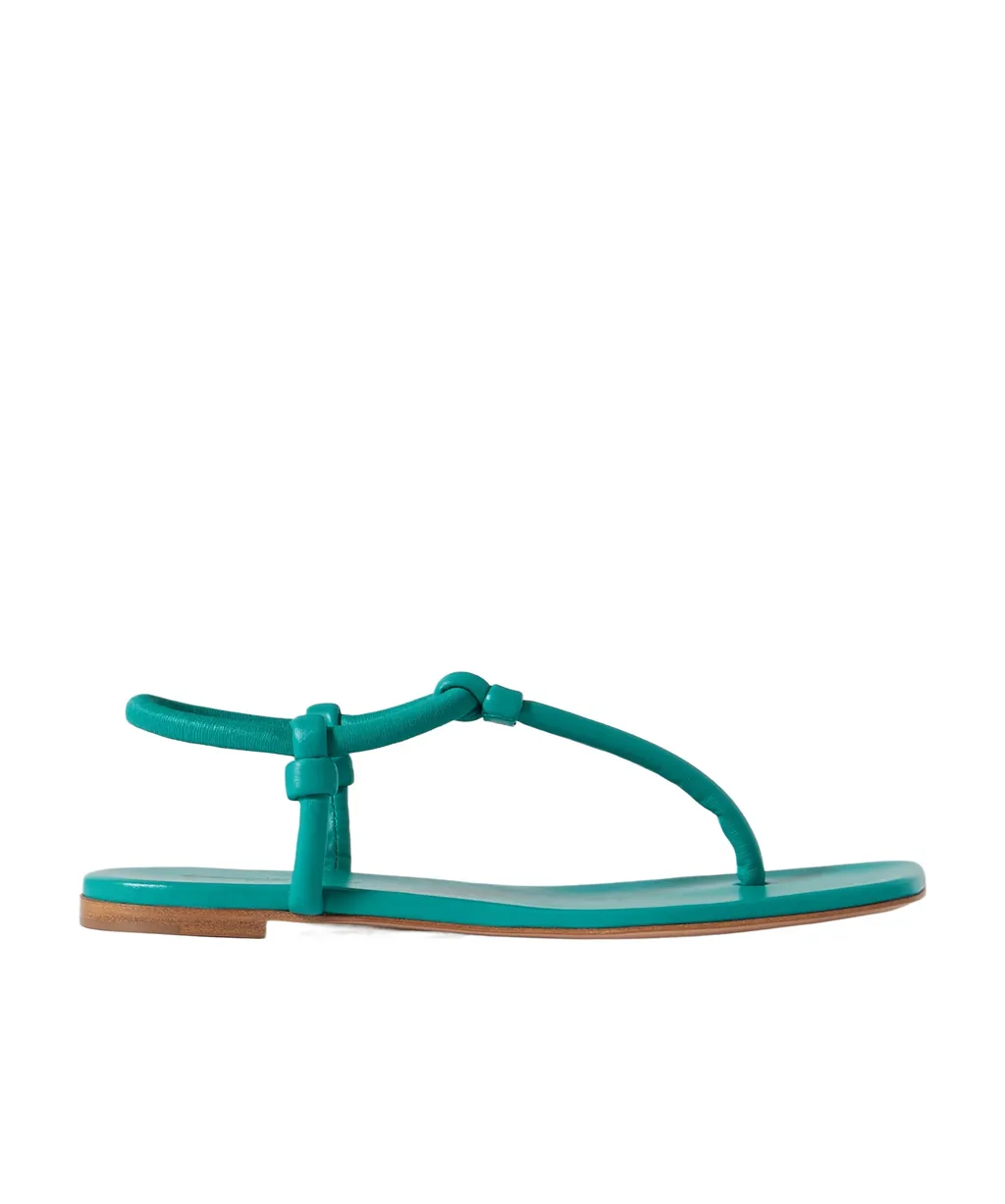 Knot-Trimmed Flat Sandals