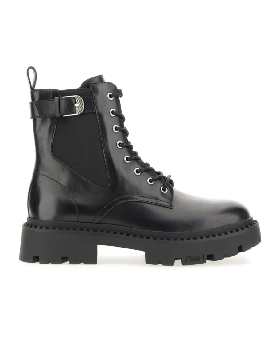 Round-Head Laced Short Boots