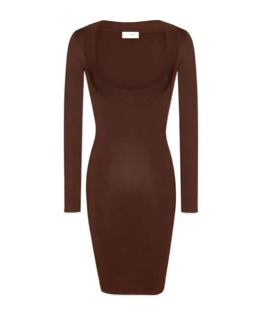 Saint Laurent DÉColleté Long-Sleeved Knitted Dress