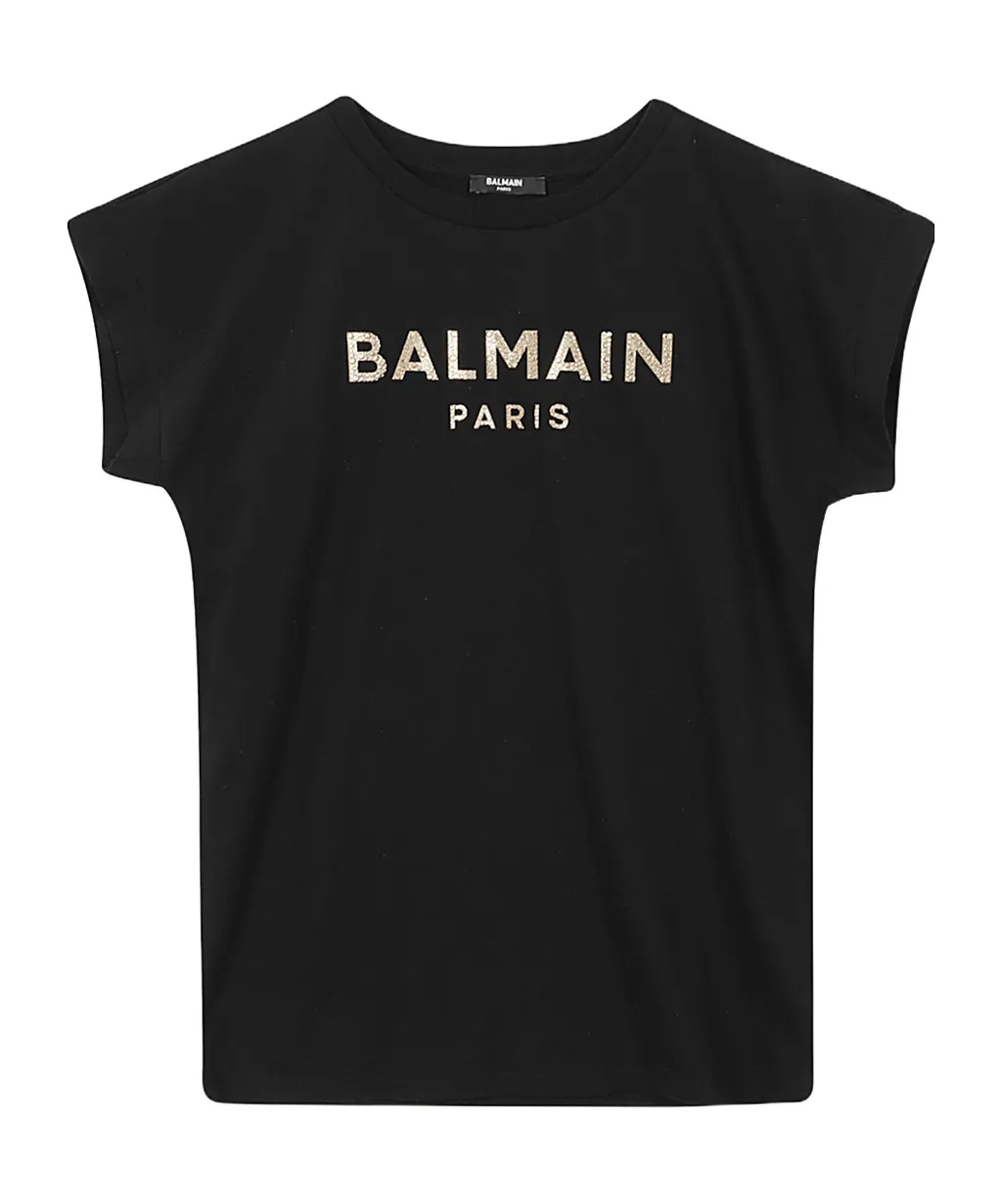 Balmain Kids Logo Embellished Crewneck T-Shirt