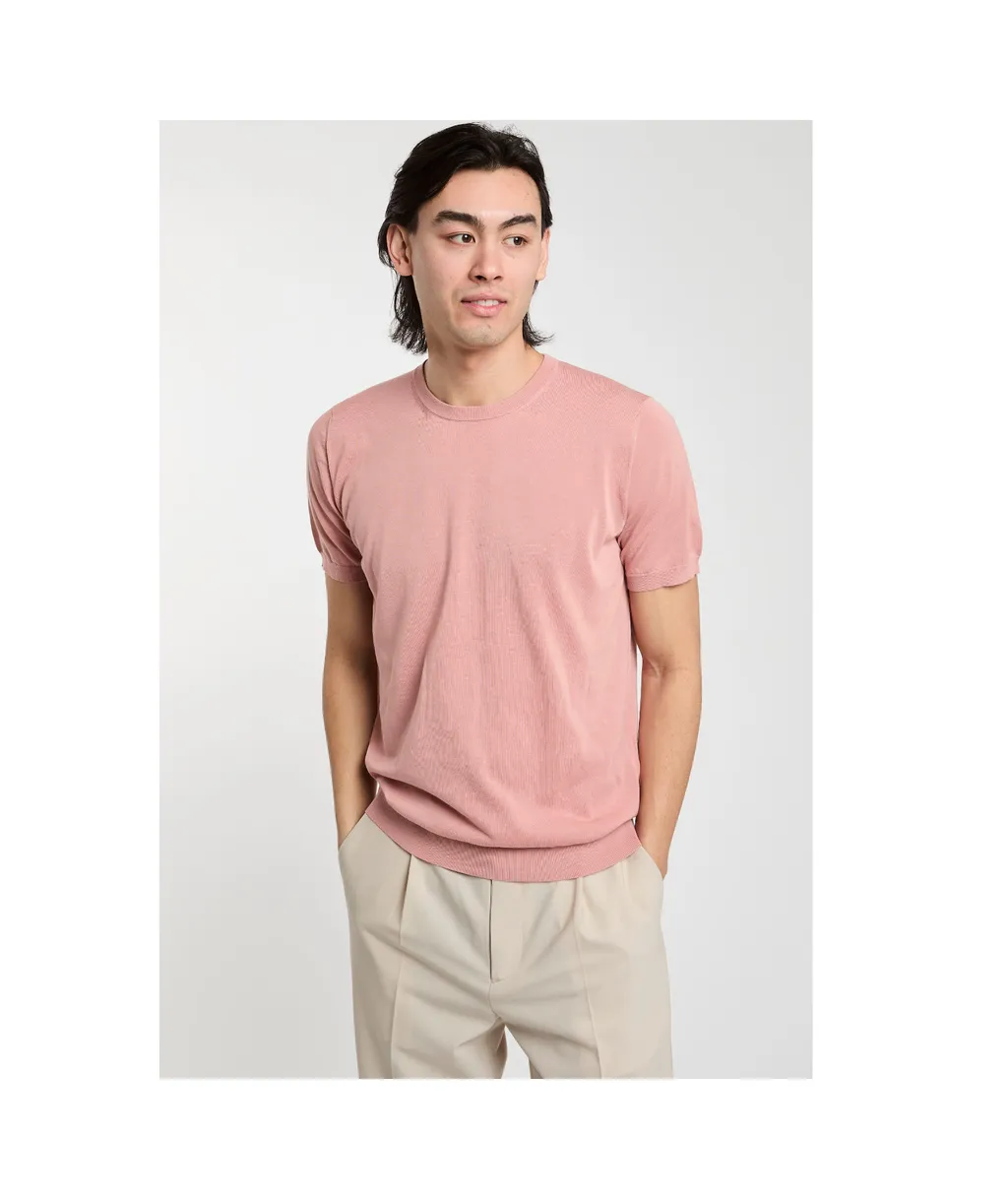 Short-Sleeves Fine-Knit Jumper