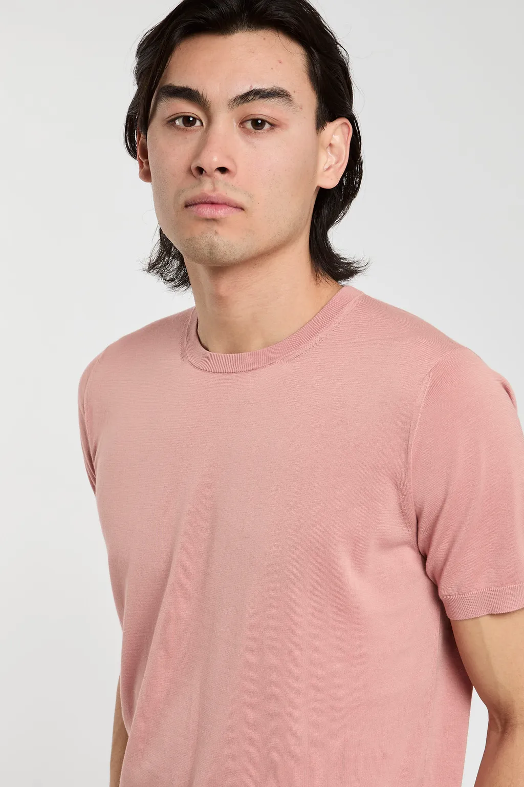 Short-Sleeves Fine-Knit Jumper