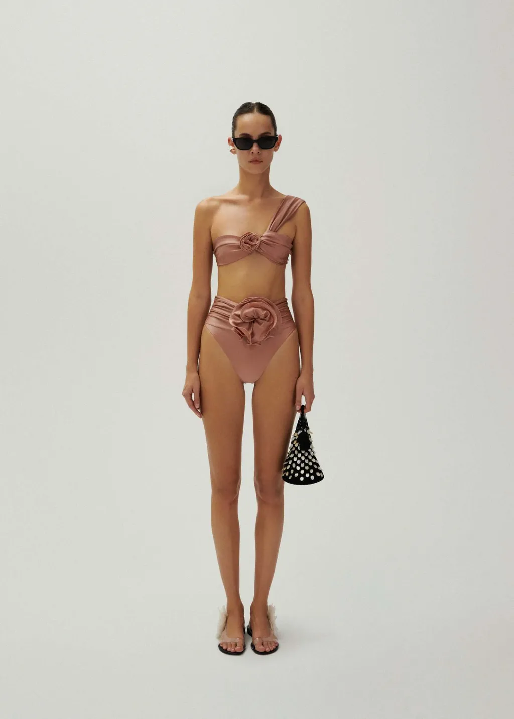 Magda Butrym One Shoulder Flower Swim Top