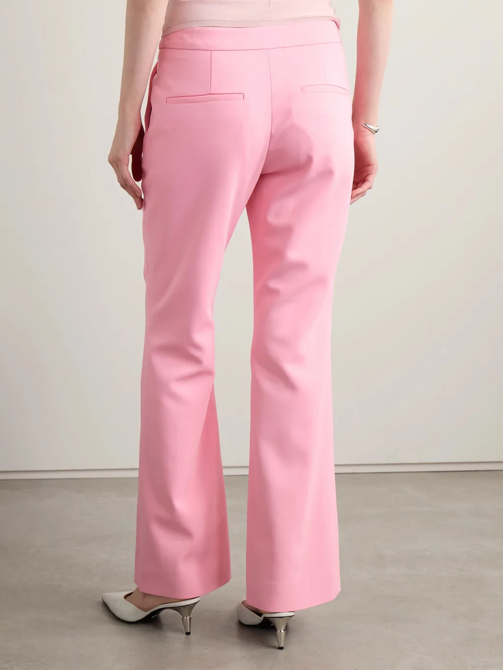 Flared Crepe Trousers