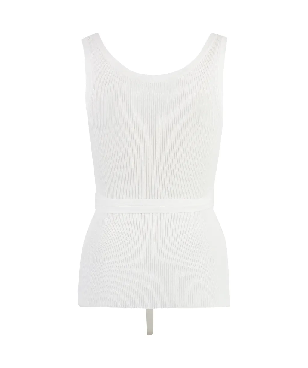 Tied Waist Ribbed Tank Top