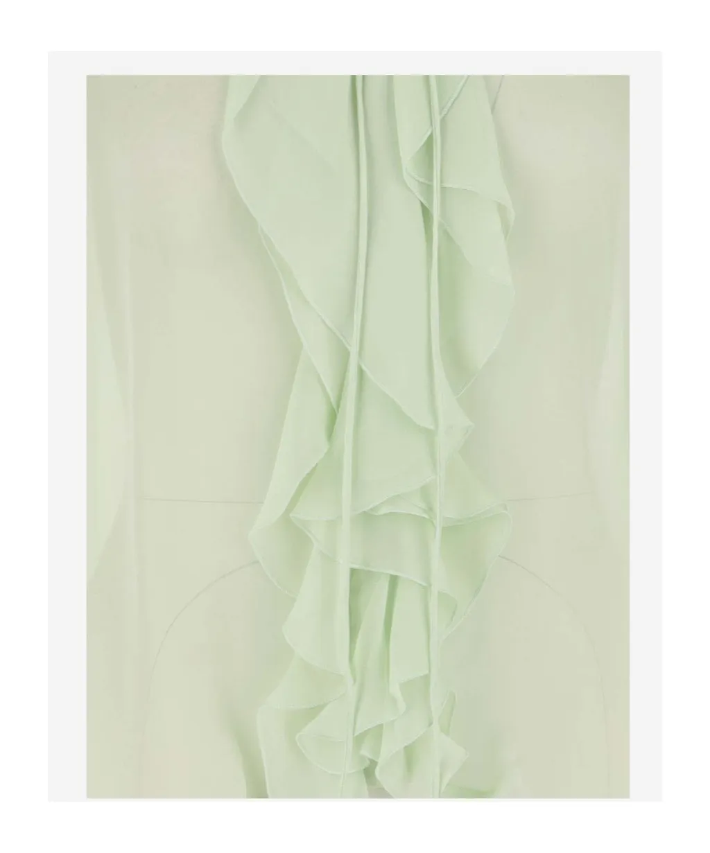 Victoria Beckham Ruffled Detailed High-Low Hem Shirt