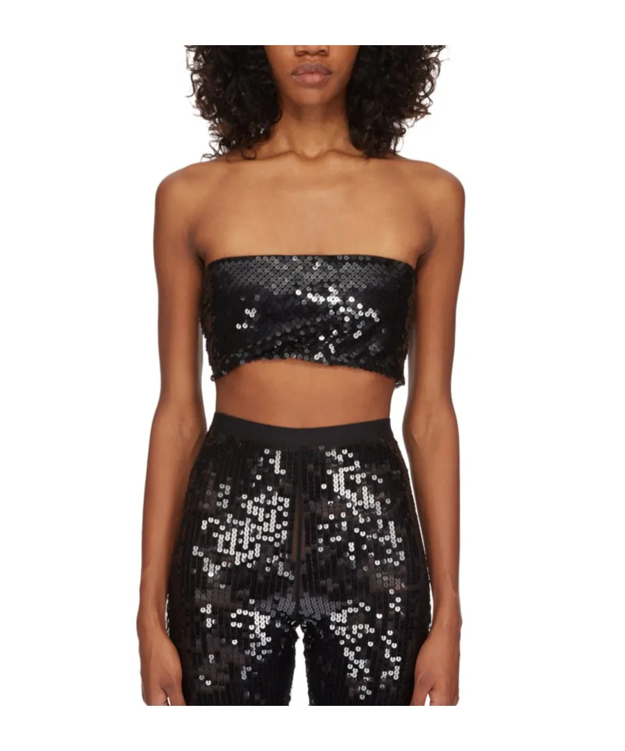 Rick Owens Lilies Sequinned Cropped Bandeau Top