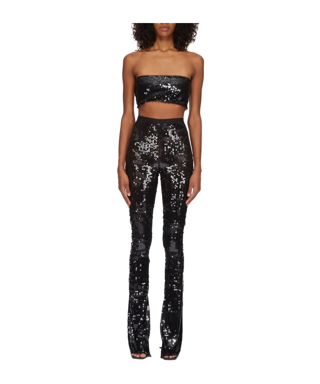 Rick Owens Lilies Sequinned Cropped Bandeau Top