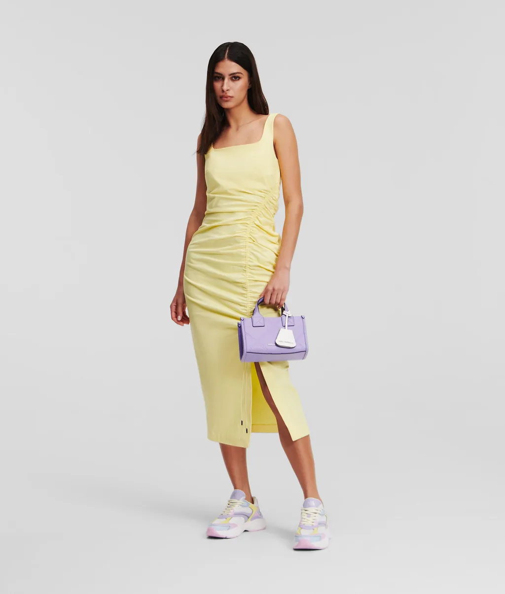 Draped Stretch-Cotton Dress