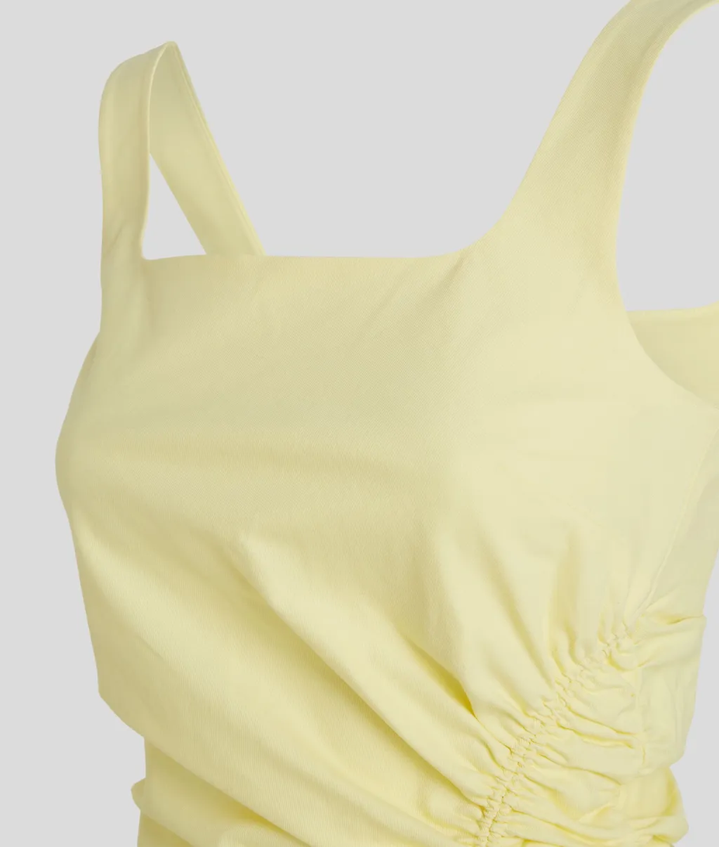 Draped Stretch-Cotton Dress