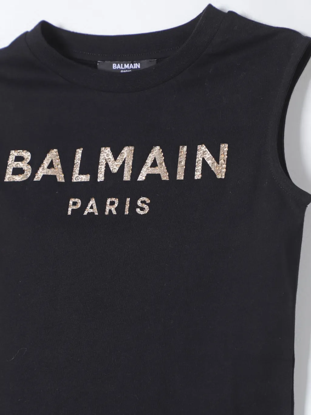 Balmain Kids Logo Embellished Sleeveless Dress