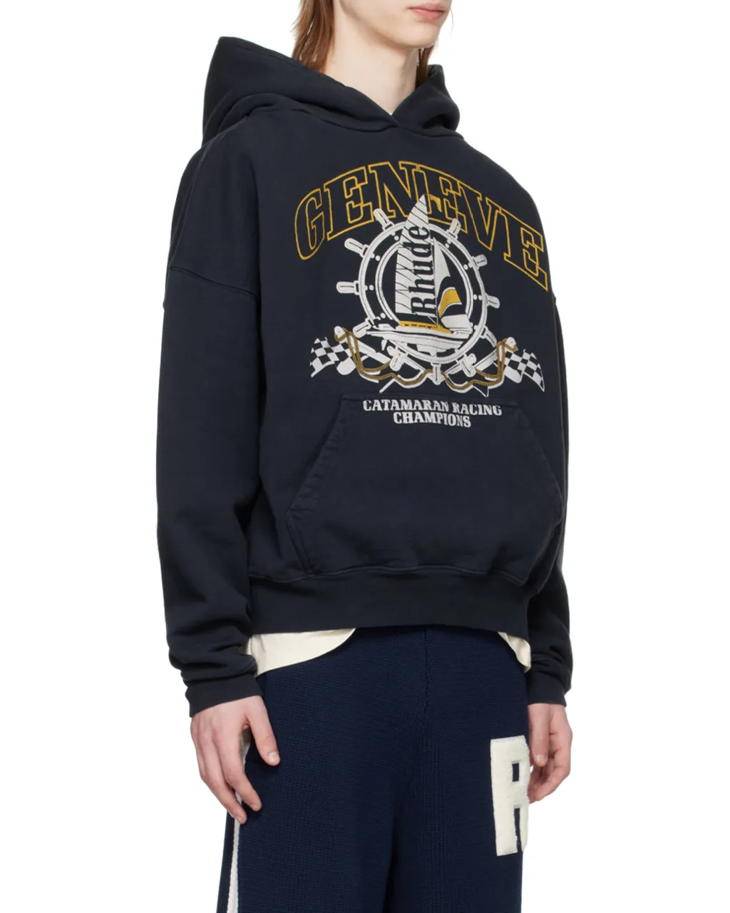 Rhude Drop Shoulder Nautical Printed Hoodie