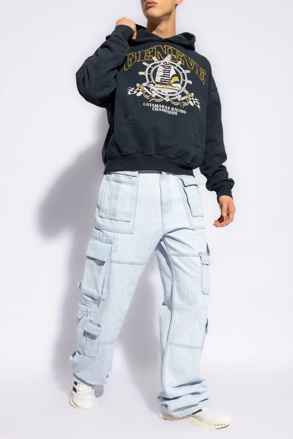 Rhude Drop Shoulder Nautical Printed Hoodie