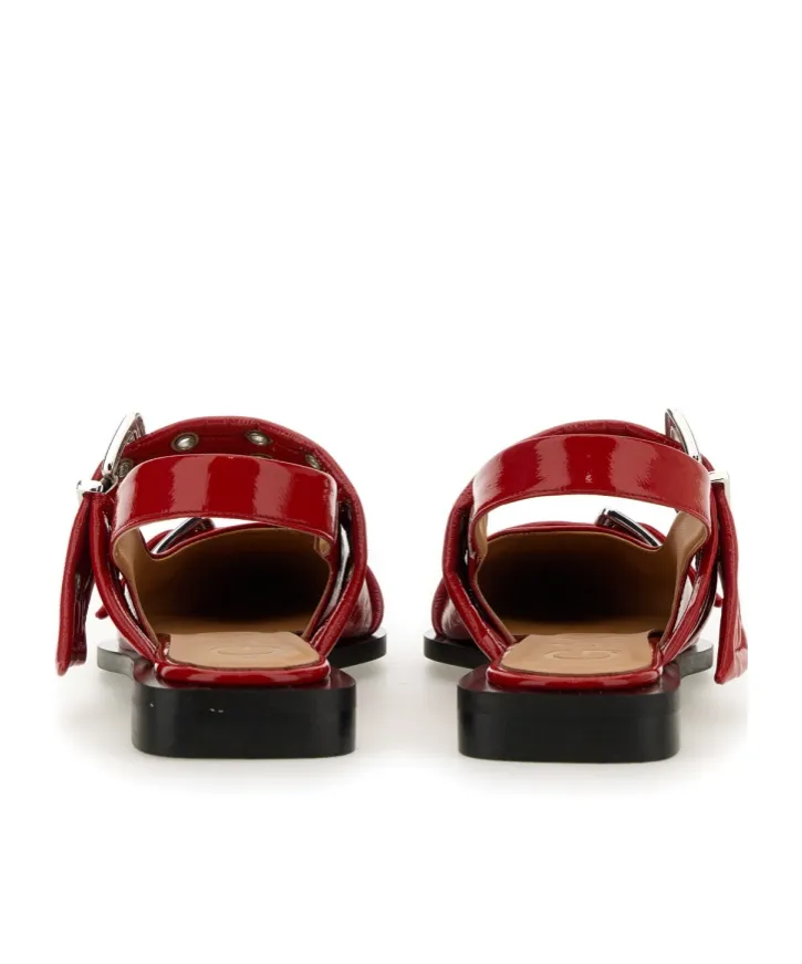 Ganni Feminine Buckle Slingback Ballerinas