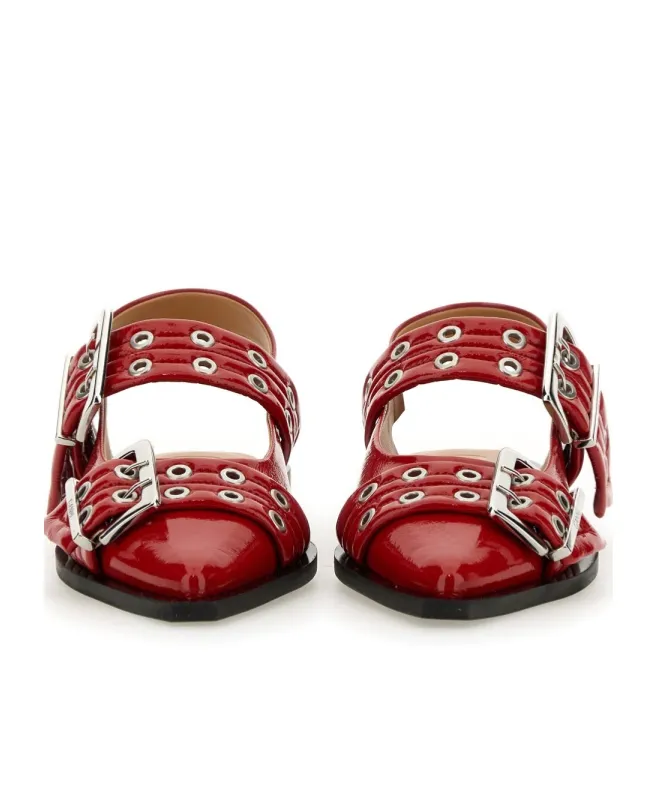 Ganni Feminine Buckle Slingback Ballerinas
