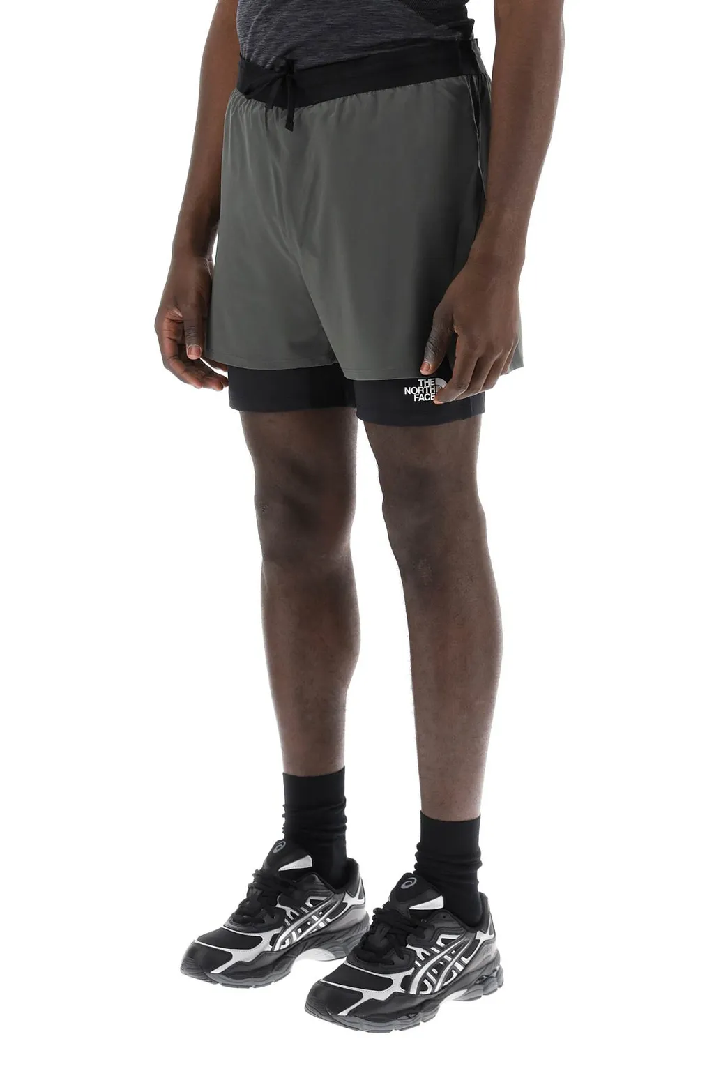 The North Face Logo Printed Drawstring Layered Shorts