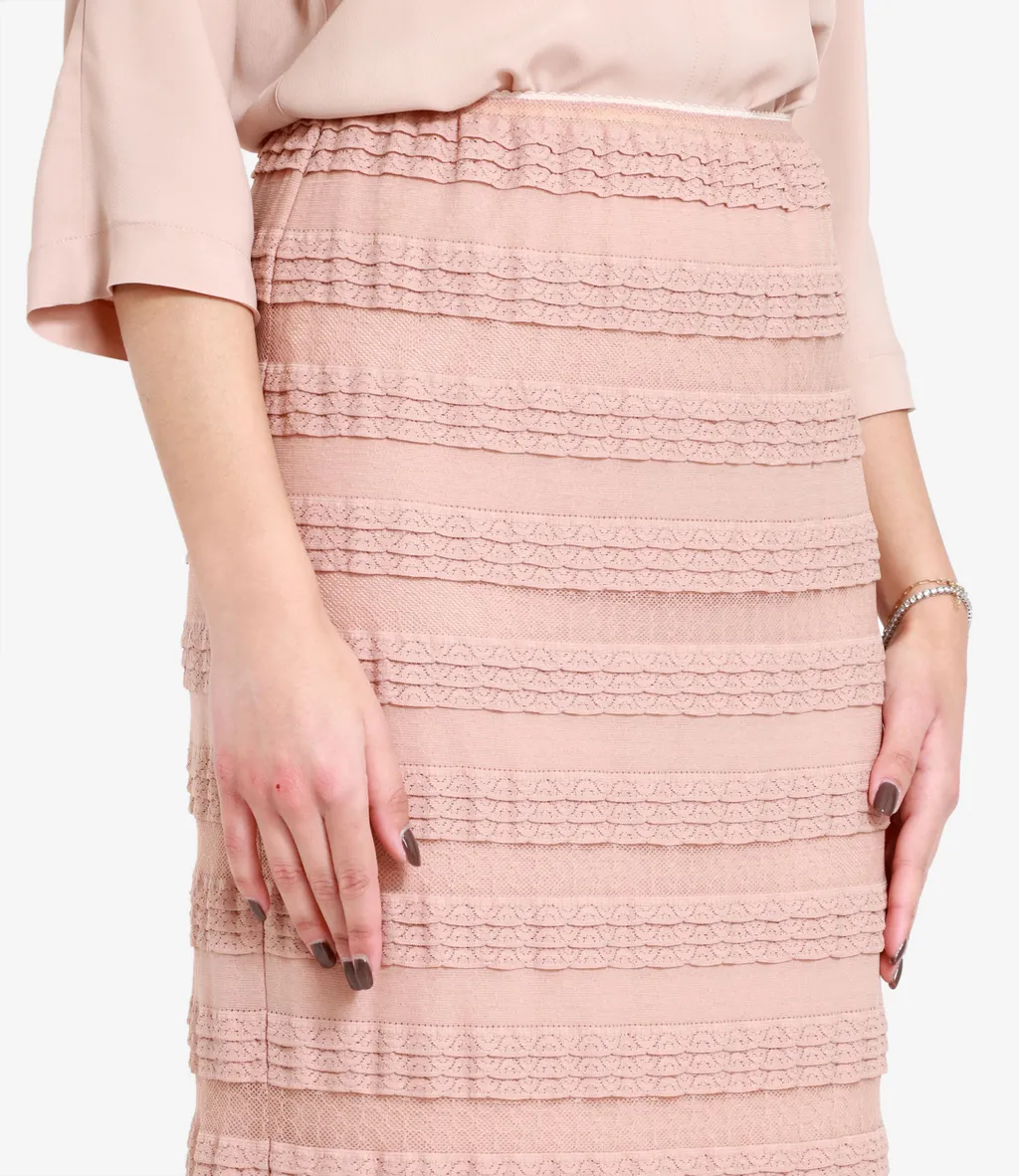 Lotus Leaf Trimmed Skirt