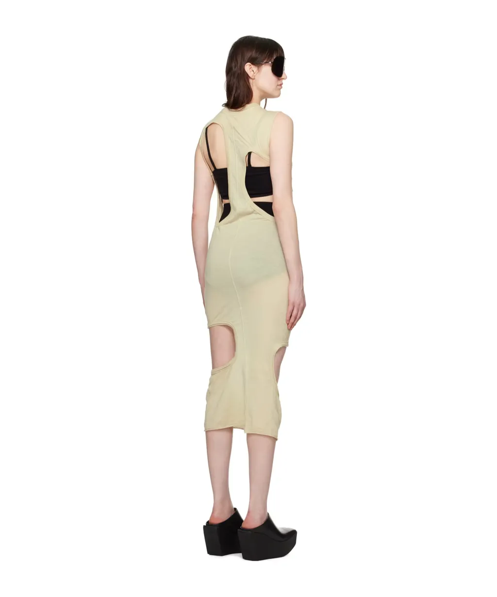 Hollowed-Out Plain Knitted Dress