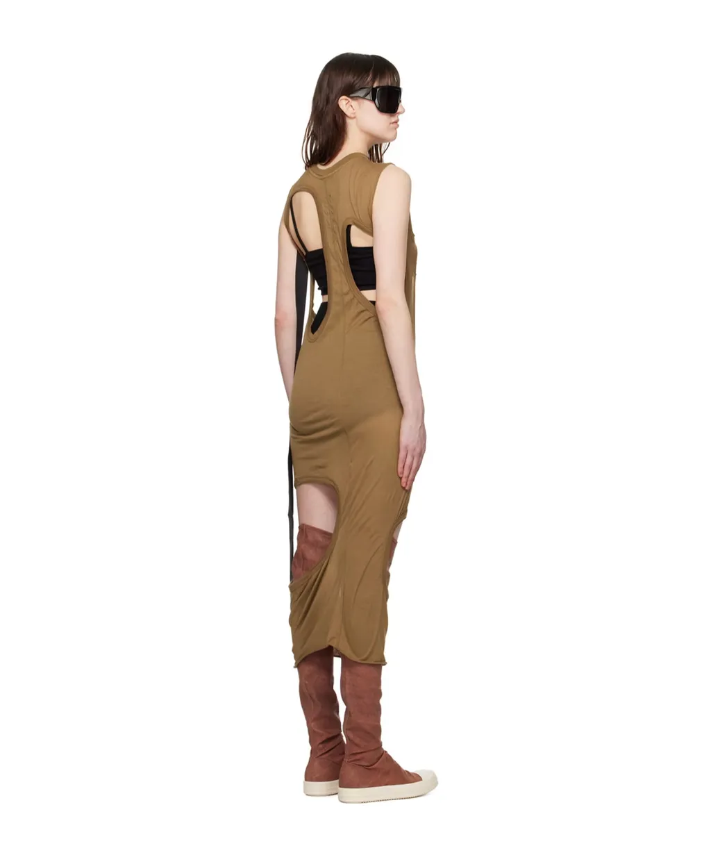 Hollowed-Out Plain Knitted Dress