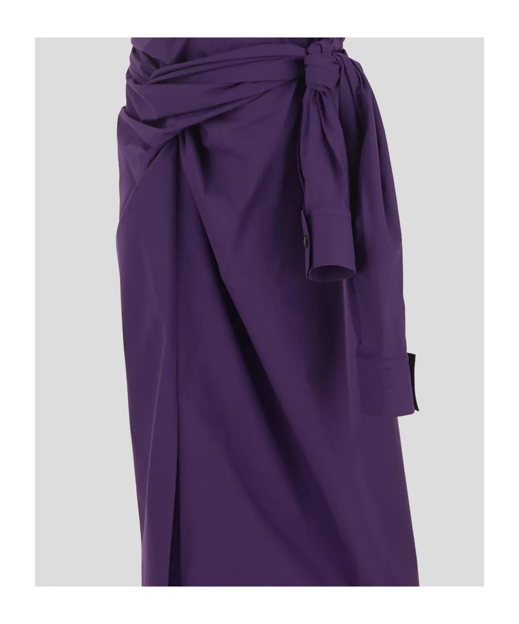High-Waisted Gathered-Detail Skirt