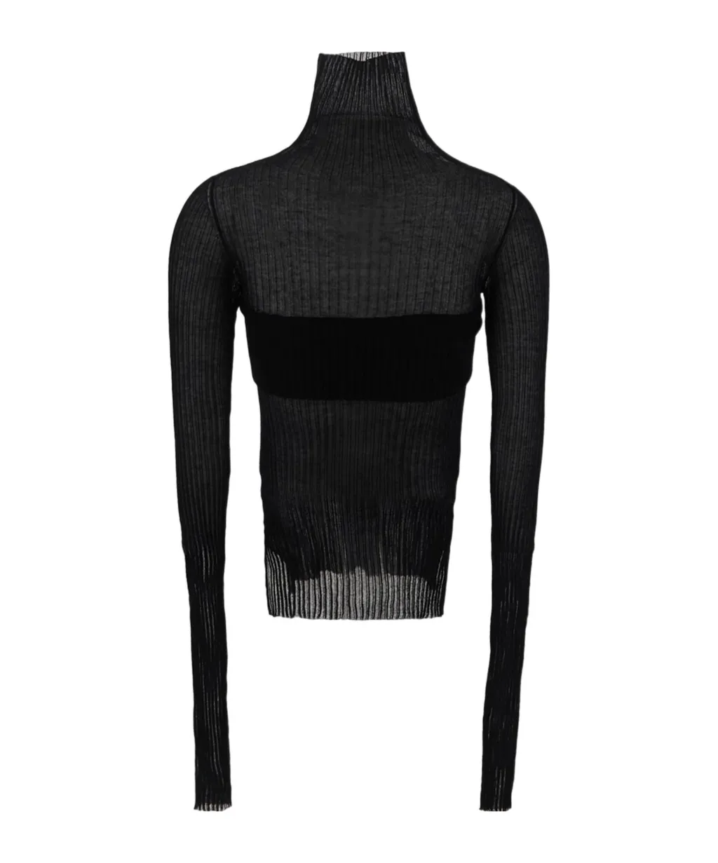 High-Neck Ribbed Top