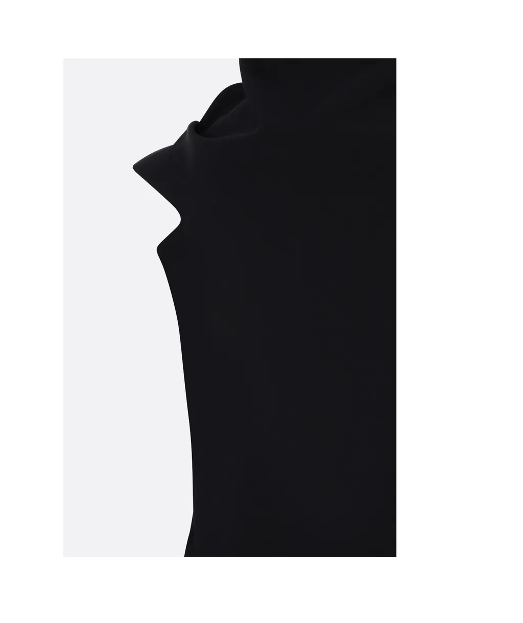 Cowl-Neck Short-Sleeve Knitted Top