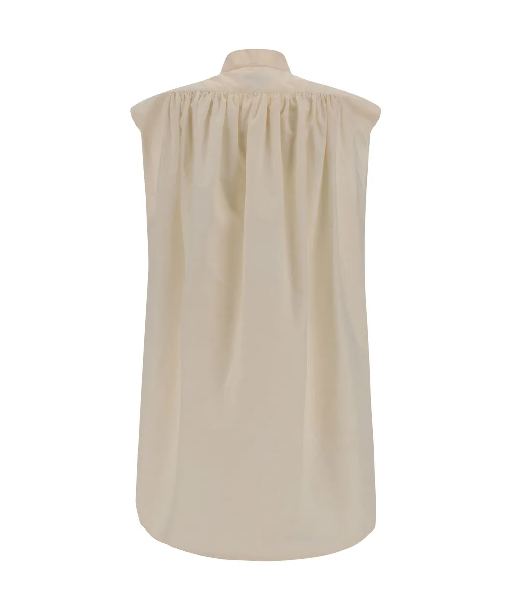 Quira Mandarin Collar Sleeveless Top