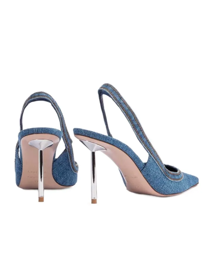 Open-Heeled Pointed High Heels