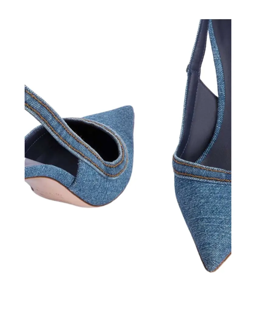 Open-Heeled Pointed High Heels