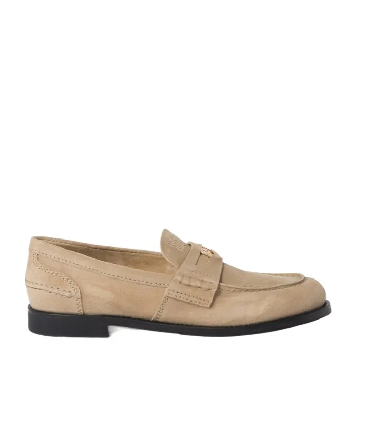 Miu Miu Logo-Plaque Slip-On Loafers