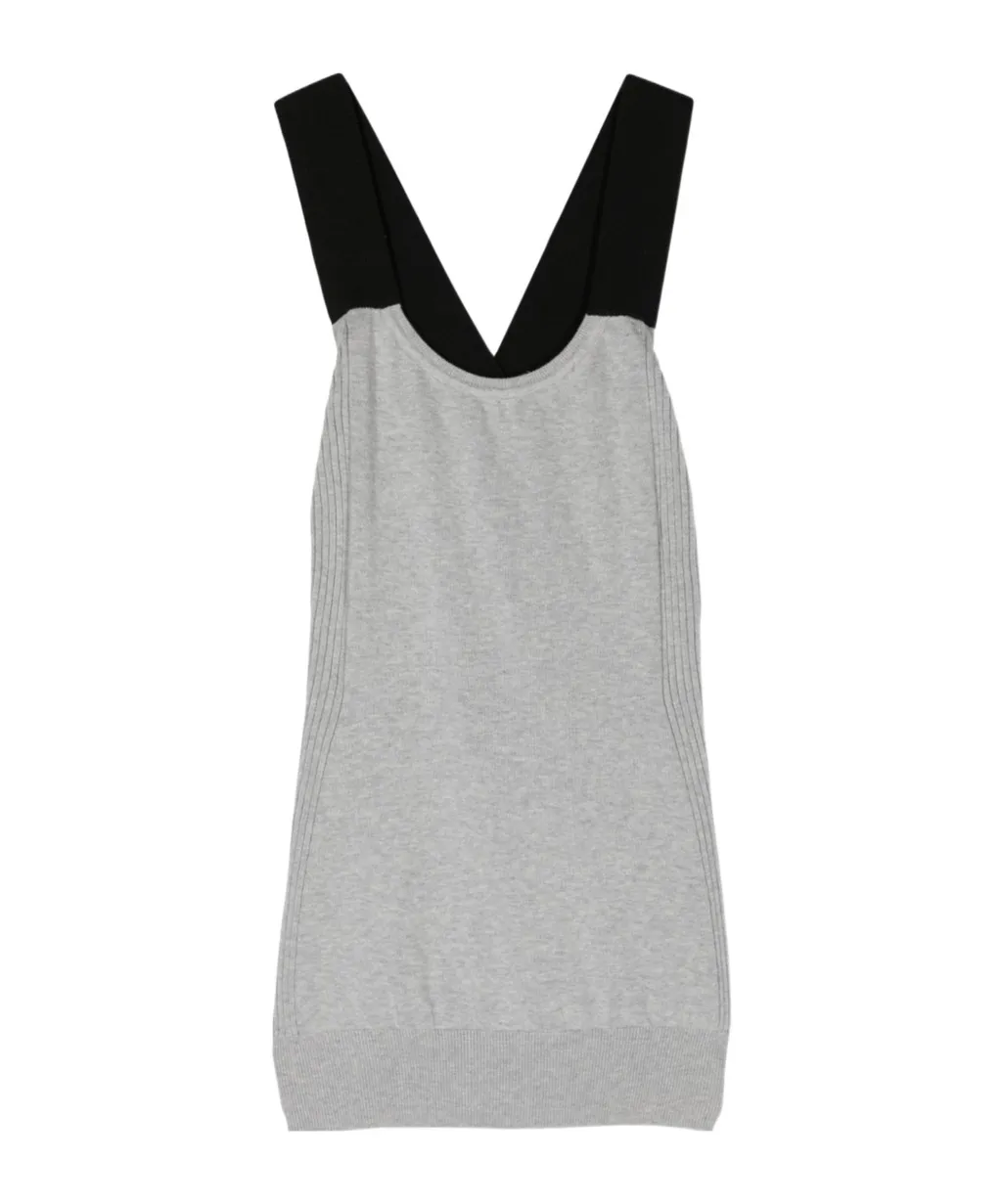 Crossover-Straps Fine-Knit Top