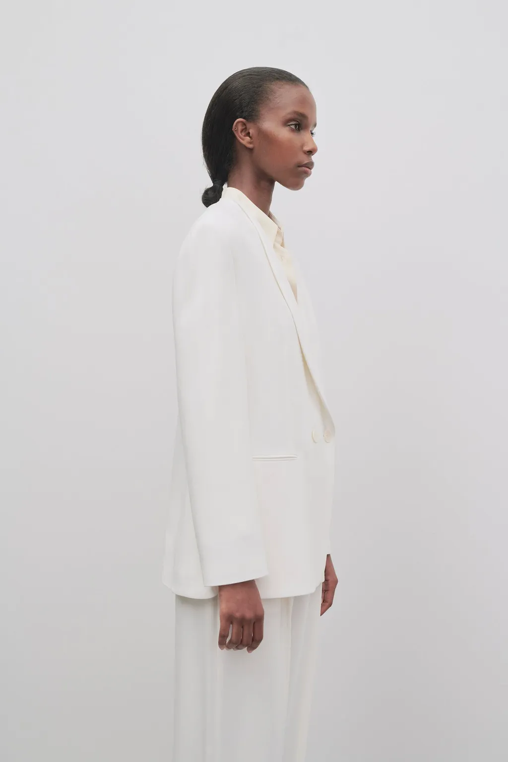 Alda Crepe Double-Breasted Blazer