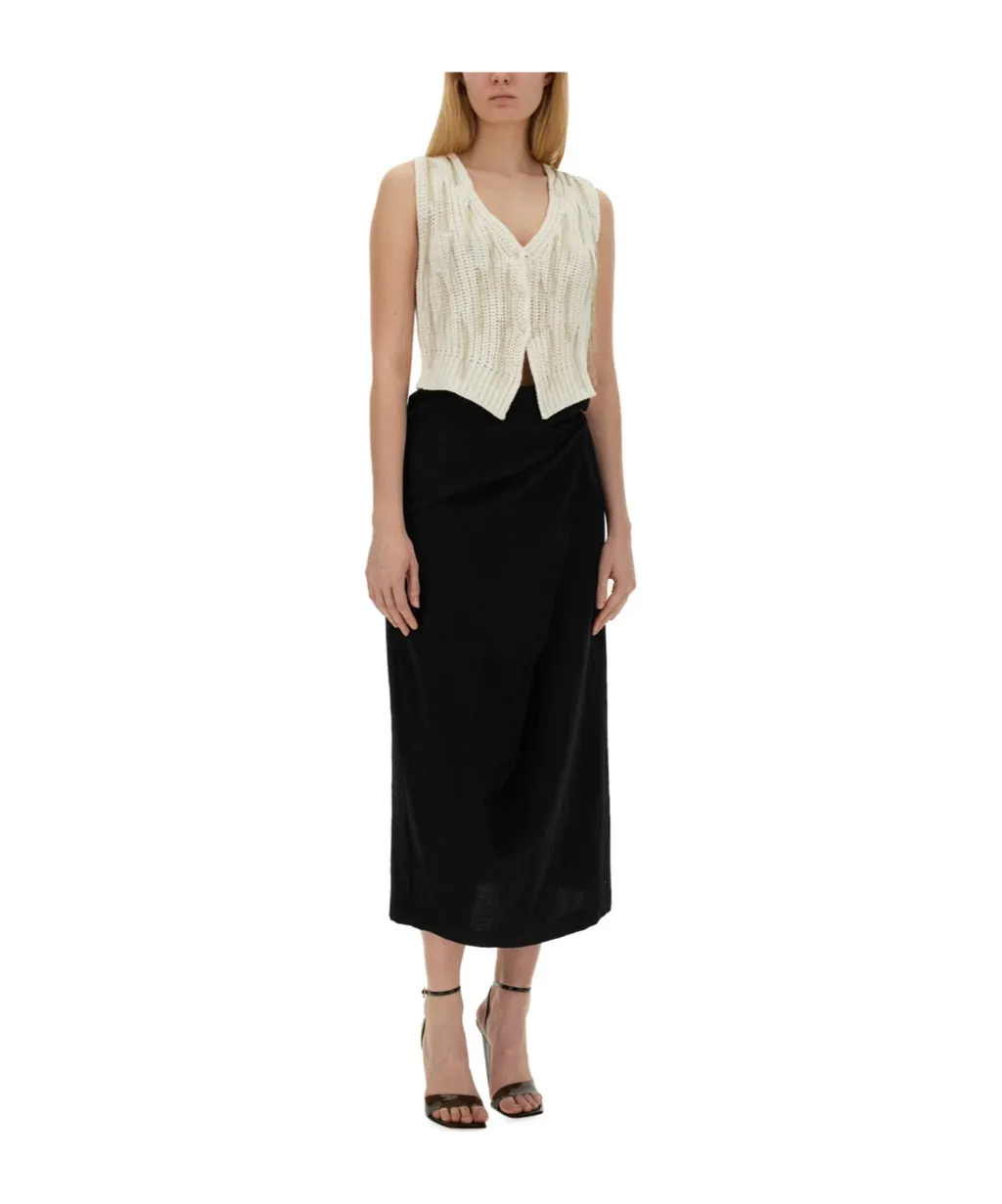 Alysi Twisted Midi Skirt