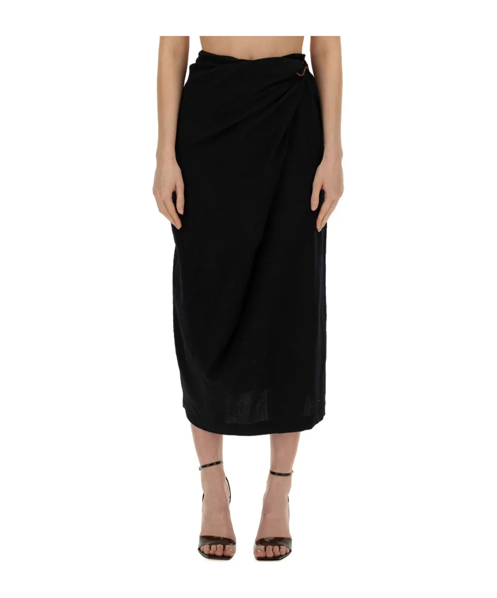 Alysi Twisted Midi Skirt
