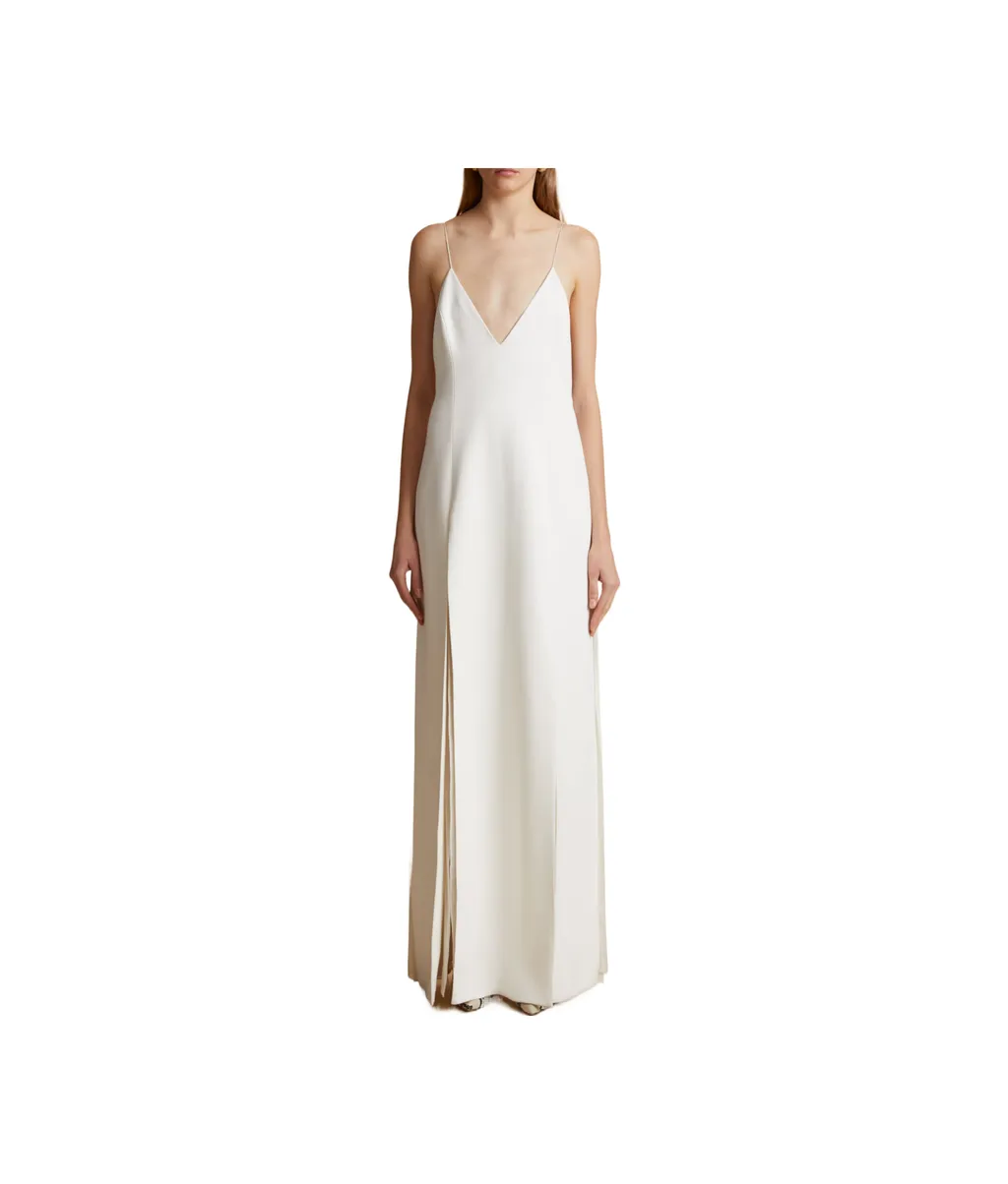Khaite The Nonya V-Neck Sleeveless Dress